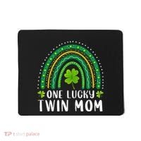 One Lucky Twin Mom Rainbow Saint Patrick's Day Mom Of Twins Mousepad thumb 0