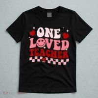 One Loved Teacher Groovy Retro Happy Valentines Day Boy Girl T-Shirt thumb 5