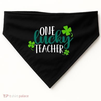 One Lucky Teacher St Patrick's Day USA-Made Doggie Bandana