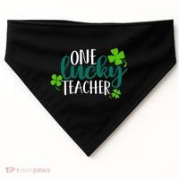 One Lucky Teacher St Patrick's Day USA-Made Doggie Bandana thumb 0