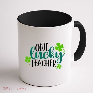 One Lucky Teacher St Patrick's Day Coffee Mug back