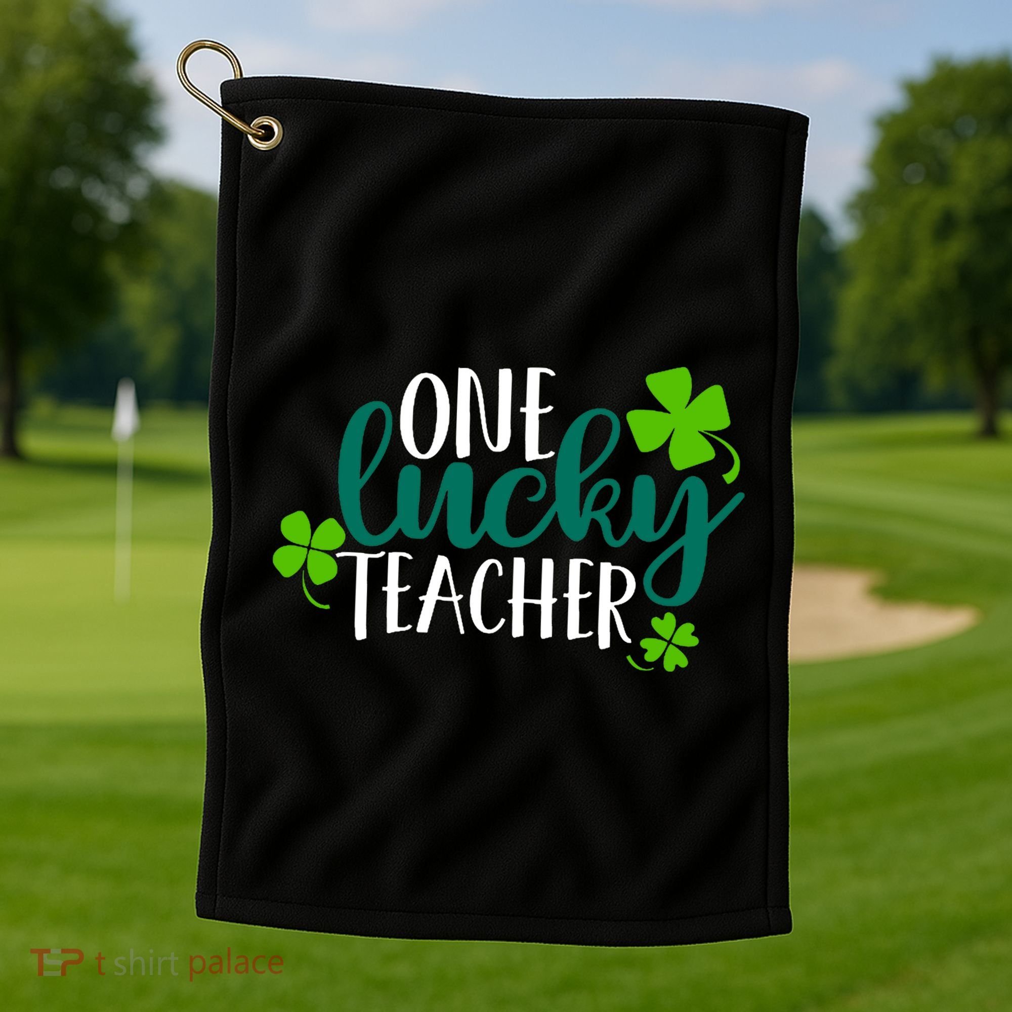 One Lucky Teacher St Patrick's Day Golf Towel