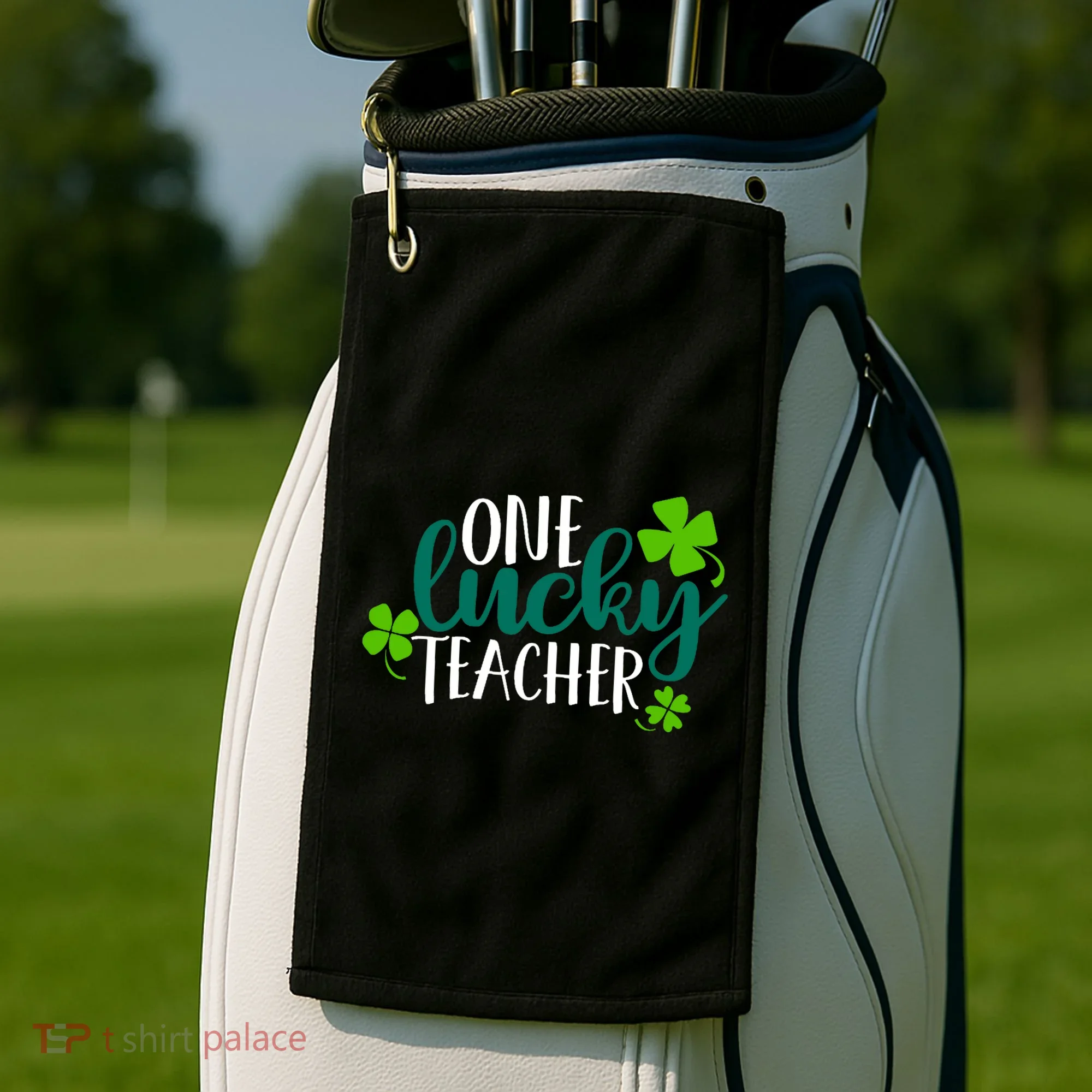 One Lucky Teacher St Patrick's Day Golf Towel