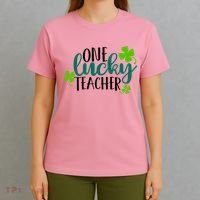 One Lucky Teacher St Patrick's Day T-Shirt thumb 4