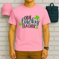 One Lucky Teacher St Patrick's Day T-Shirt thumb 6
