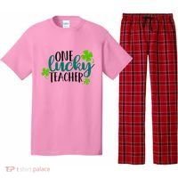 One Lucky Teacher St Patrick's Day Pajama Set thumb 0