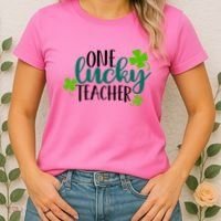 One Lucky Teacher St Patrick's Day Women's T-Shirt thumb 2