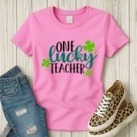 One Lucky Teacher St Patrick's Day Women's T-Shirt thumb 3