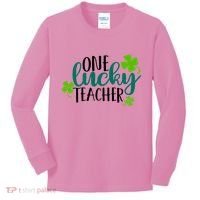One Lucky Teacher St Patrick's Day Kids Long Sleeve Shirt thumb 0