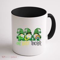 One Lucky Teacher Gnome St Patrick's Day Coffee Mug thumb 1