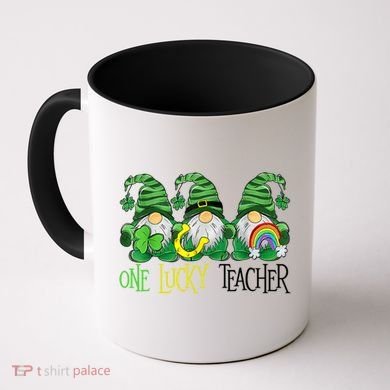 One Lucky Teacher Gnome St Patrick's Day Coffee Mug
