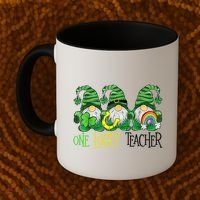 One Lucky Teacher Gnome St Patrick's Day Coffee Mug thumb 2