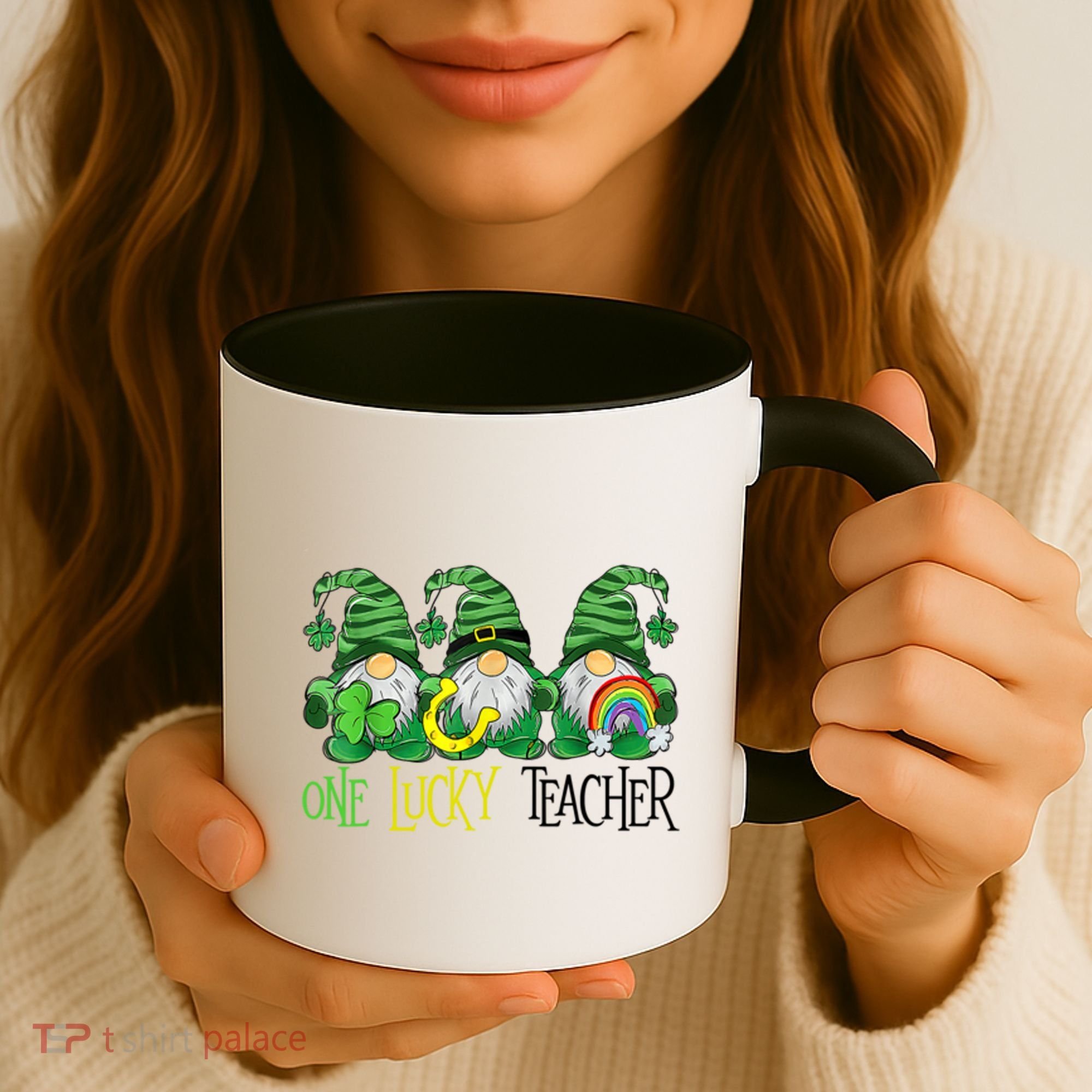 One Lucky Teacher Gnome St Patrick's Day Coffee Mug