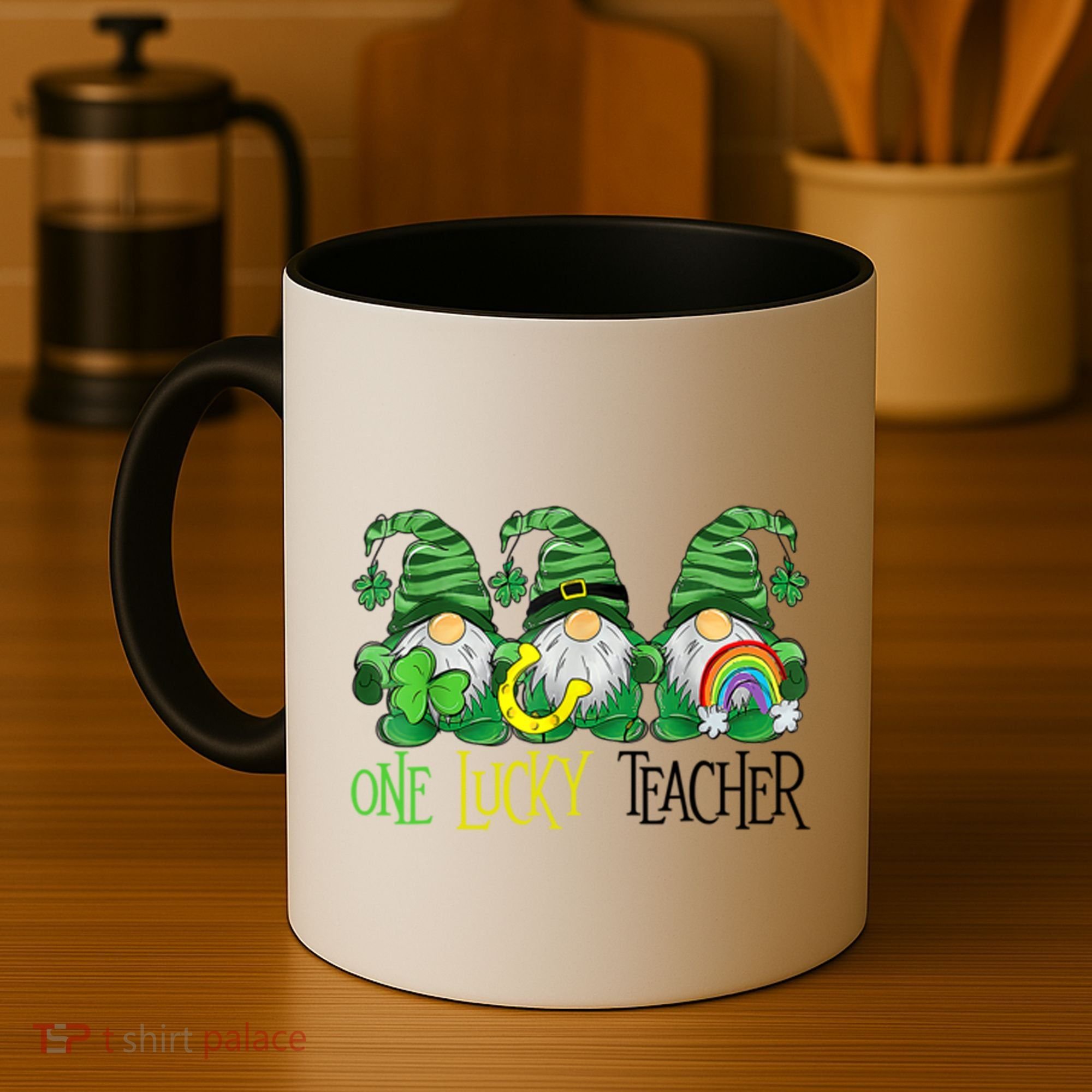 One Lucky Teacher Gnome St Patrick's Day Coffee Mug