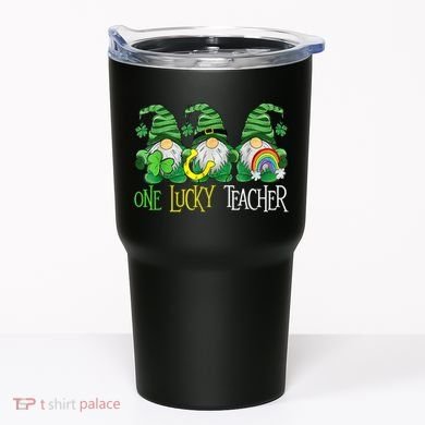 One Lucky Teacher Gnome St Patrick's Day Tumbler