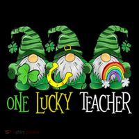One Lucky Teacher Gnome St Patrick's Day Ornament thumb 1