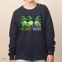 One Lucky Teacher Gnome St Patrick's Day Women's Sweatshirt thumb 0