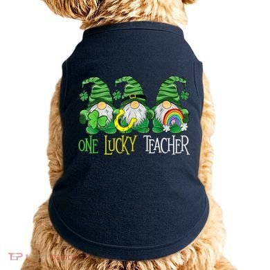 One Lucky Teacher Gnome St Patrick's Day Doggie Tank