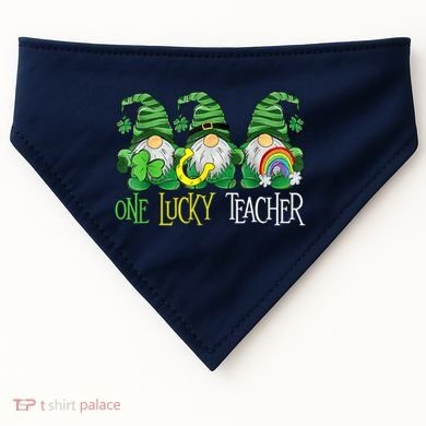 One Lucky Teacher Gnome St Patrick's Day USA-Made Doggie Bandana