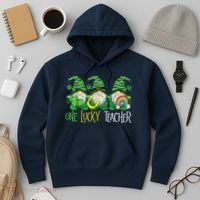 One Lucky Teacher Gnome St Patrick's Day Hoodie thumb 3