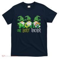One Lucky Teacher Gnome St Patrick's Day T-Shirt thumb 0