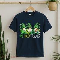 One Lucky Teacher Gnome St Patrick's Day T-Shirt thumb 2