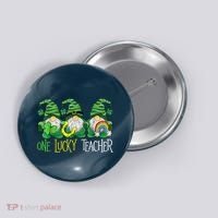 One Lucky Teacher Gnome St Patrick's Day Button thumb 0