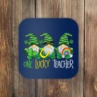 One Lucky Teacher Gnome St Patrick's Day Coaster thumb 0