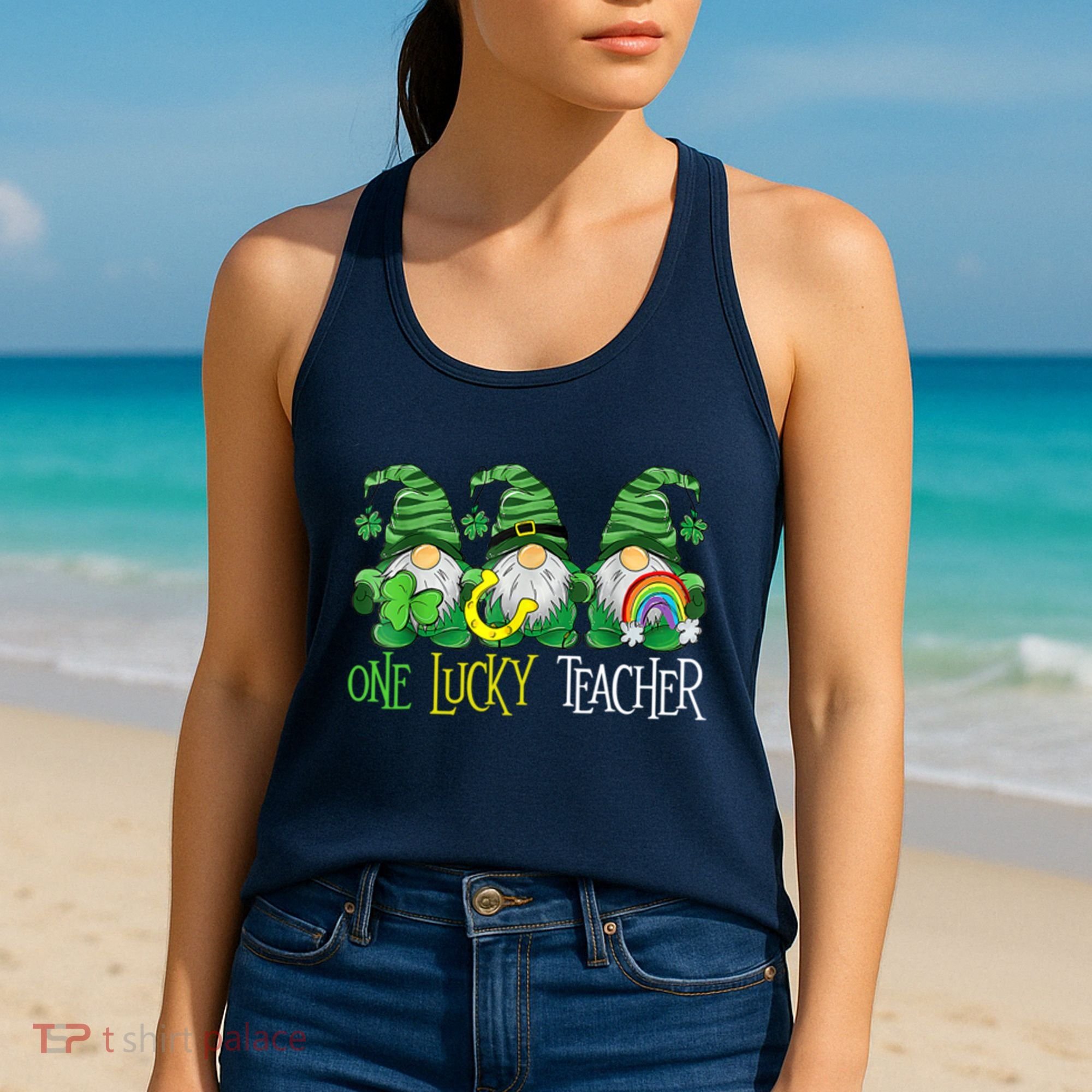One Lucky Teacher Gnome St Patrick's Day Women's Tank Top