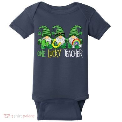 One Lucky Teacher Gnome St Patrick's Day Baby Bodysuit