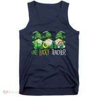 One Lucky Teacher Gnome St Patrick's Day Tank Top thumb 0