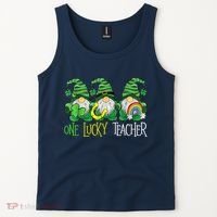 One Lucky Teacher Gnome St Patrick's Day Tank Top thumb 2