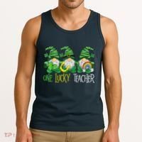 One Lucky Teacher Gnome St Patrick's Day Tank Top thumb 3