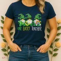 One Lucky Teacher Gnome St Patrick's Day Women's T-Shirt thumb 2