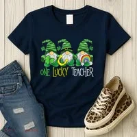 One Lucky Teacher Gnome St Patrick's Day Women's T-Shirt thumb 3