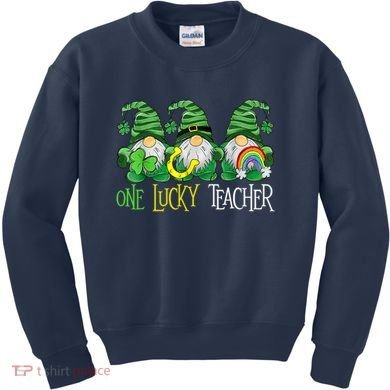 One Lucky Teacher Gnome St Patrick's Day Kids Sweatshirt