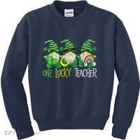 One Lucky Teacher Gnome St Patrick's Day Kids Sweatshirt thumb 0