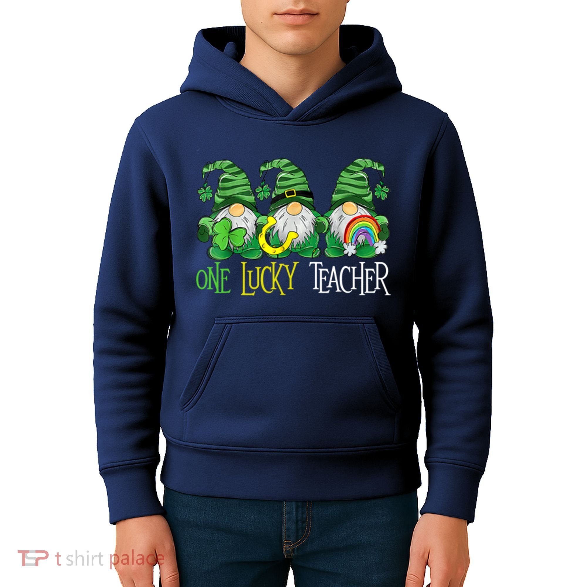 One Lucky Teacher Gnome St Patrick's Day Kids Hoodie