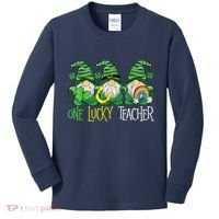 One Lucky Teacher Gnome St Patrick's Day Kids Long Sleeve Shirt thumb 0
