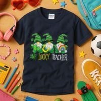One Lucky Teacher Gnome St Patrick's Day Kids T-Shirt thumb 3