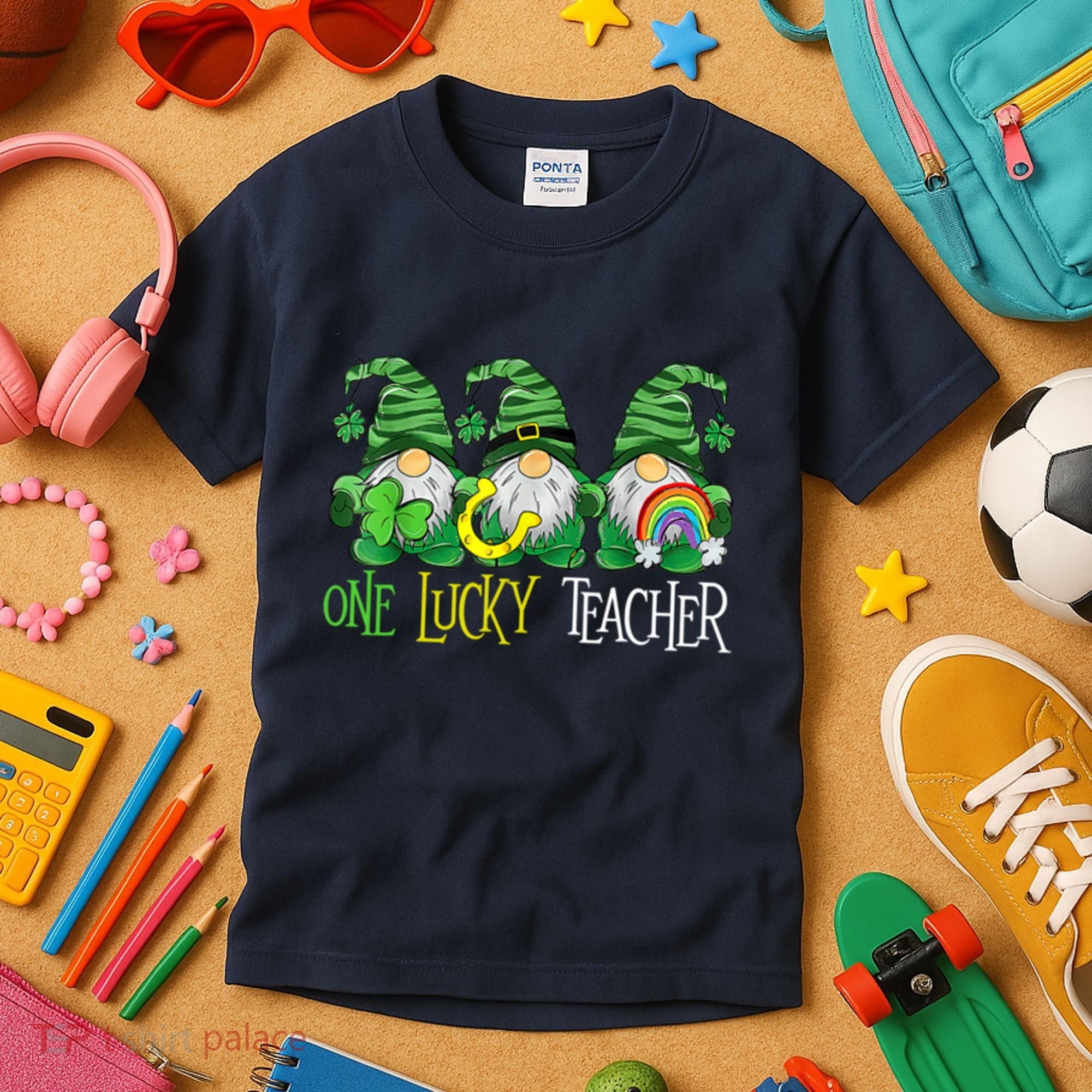 One Lucky Teacher Gnome St Patrick's Day Kids T-Shirt
