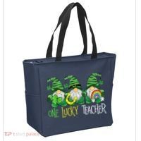One Lucky Teacher Gnome St Patrick's Day Tote Bag thumb 2