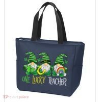 One Lucky Teacher Gnome St Patrick's Day Tote Bag thumb 3