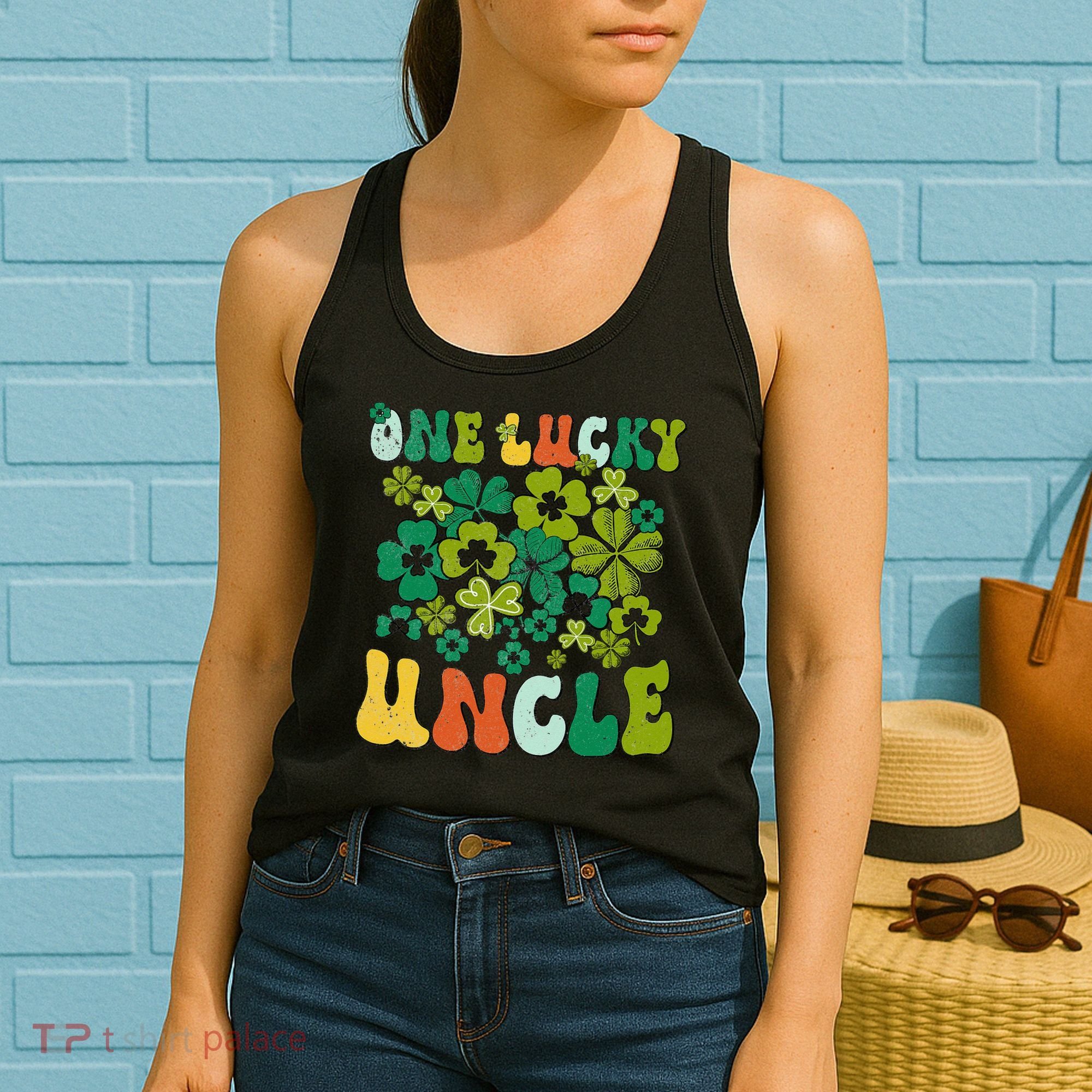 One Lucky Uncle Happy St Patrick's Day Irish Family Women's Tank Top