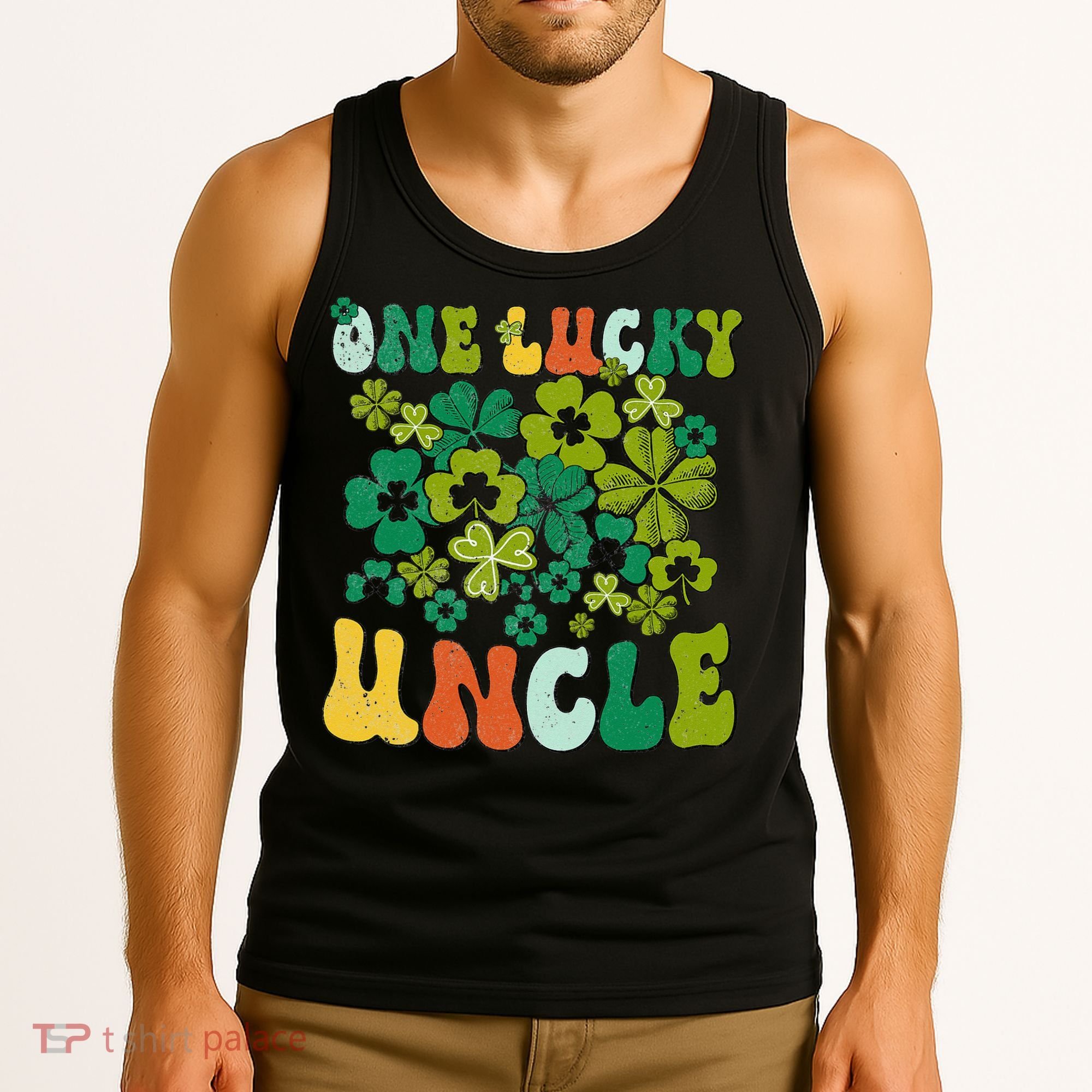One Lucky Uncle Happy St Patrick's Day Irish Family Tank Top