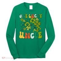 One Lucky Uncle Happy St Patrick's Day Irish Family Long Sleeve Shirt thumb 0