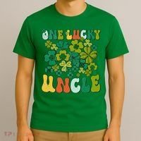One Lucky Uncle Happy St Patrick's Day Irish Family T-Shirt thumb 3
