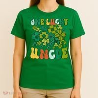One Lucky Uncle Happy St Patrick's Day Irish Family T-Shirt thumb 4