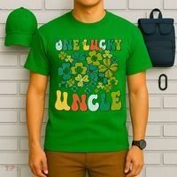One Lucky Uncle Happy St Patrick's Day Irish Family T-Shirt thumb 6