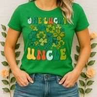 One Lucky Uncle Happy St Patrick's Day Irish Family Women's T-Shirt thumb 2